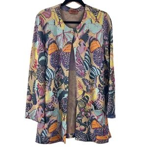 Missoni 1970s Vintage‎ Metallic Knit Butterfly One Button Cardigan VGVC Sweater